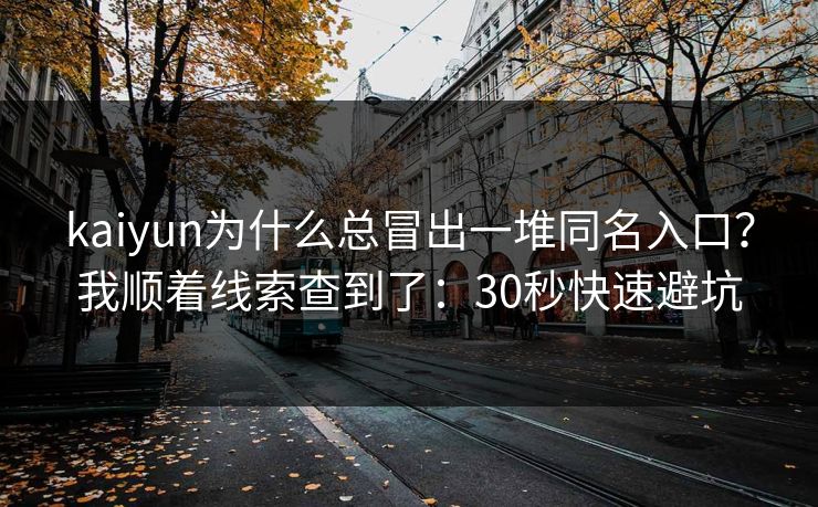kaiyun为什么总冒出一堆同名入口？我顺着线索查到了：30秒快速避坑
